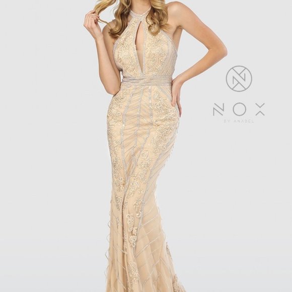 Halter Neck Mermaid Sequin Prom Dress NXT260